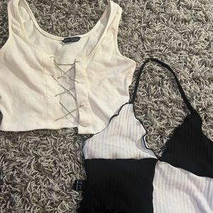 diamond crisscross & checkered shirt